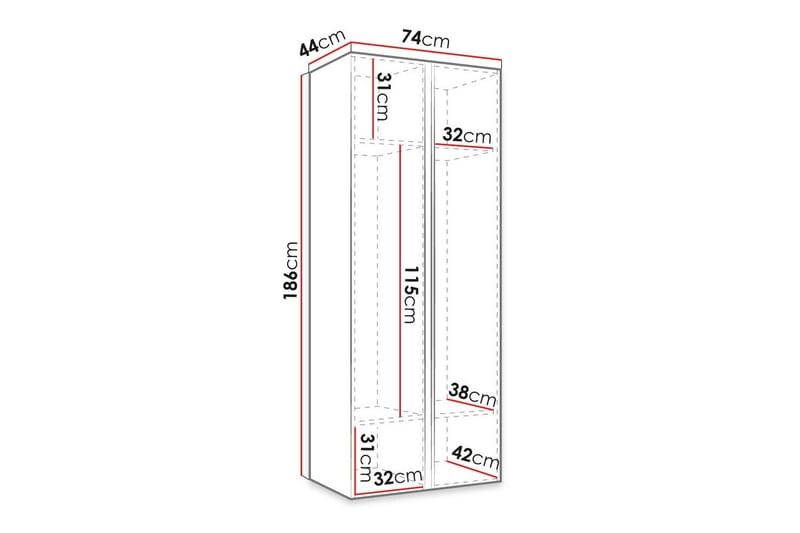 Dunvegan Garderob m. Spegel Black - Förvaring - Klädförvaring - Garderob & garderobssystem