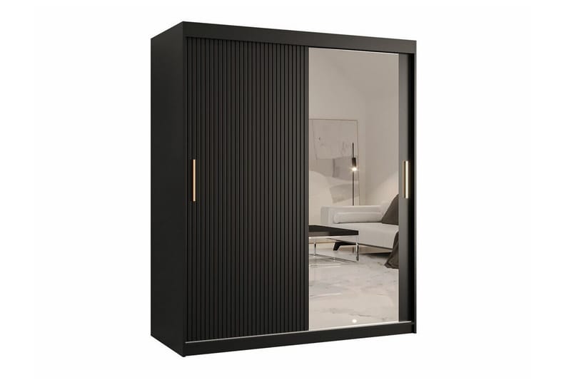 Dunvegan Garderob m. Spegel, Svart