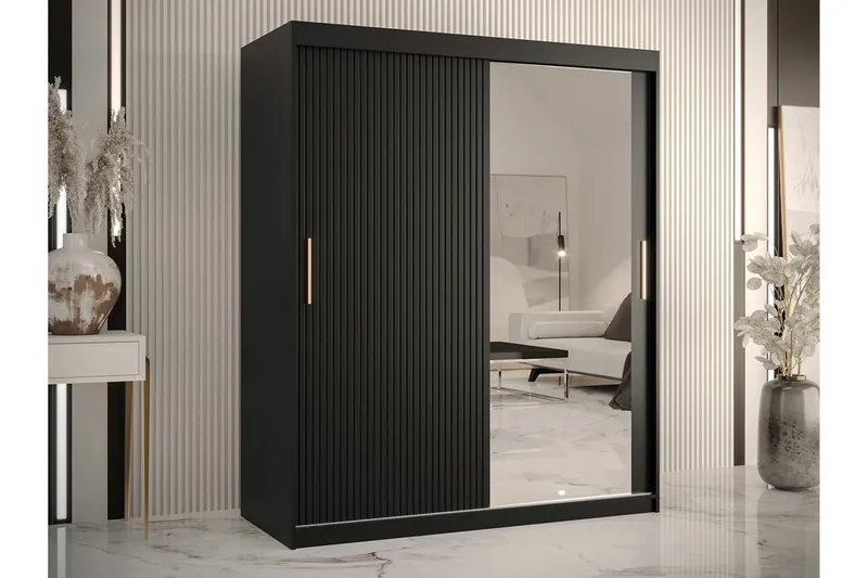 Dunvegan Garderob m. Spegel - Svart - Förvaring - Klädförvaring - Garderob & garderobssystem