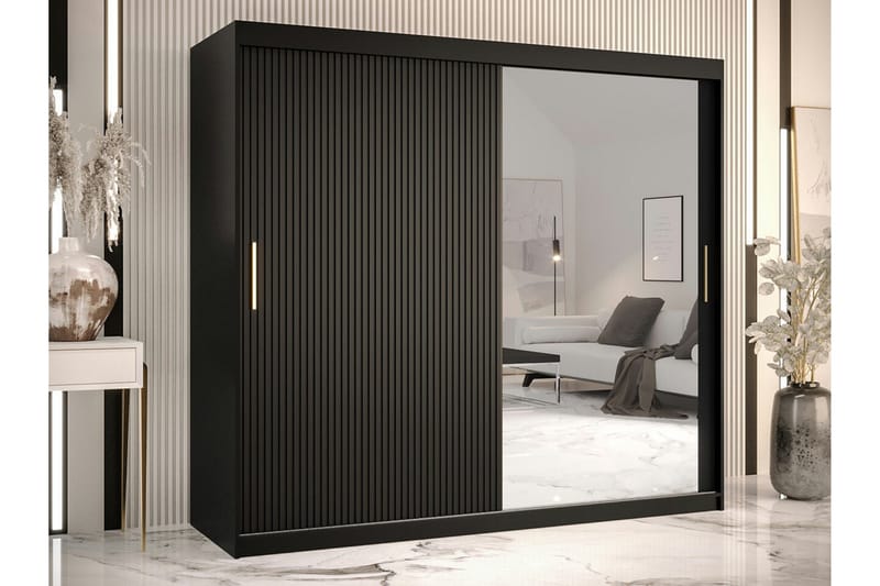 Dunvegan Garderob m. Spegel - Svart - Förvaring - Klädförvaring - Garderob & garderobssystem