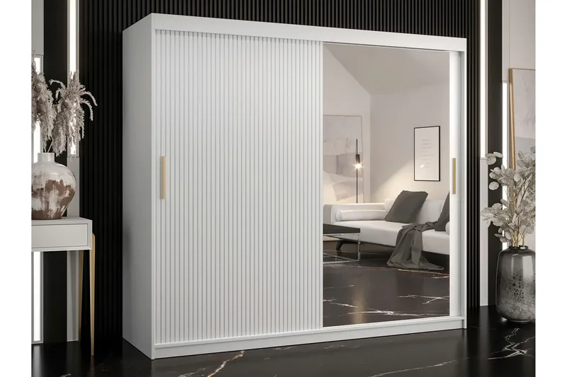 Dunvegan Garderob m. Spegel - Vit - Förvaring - Klädförvaring - Garderob & garderobssystem
