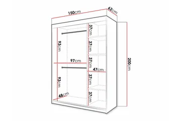 Dunvegan Garderob med Spegel i Trä med Glasdetaljer - Vit - Förvaring - Klädförvaring - Garderob & garderobssystem