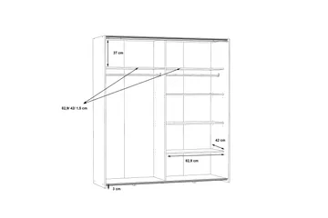 Edessa Garderob 62x171 cm - Brun - Förvaring - Klädförvaring - Garderob & garderobssystem
