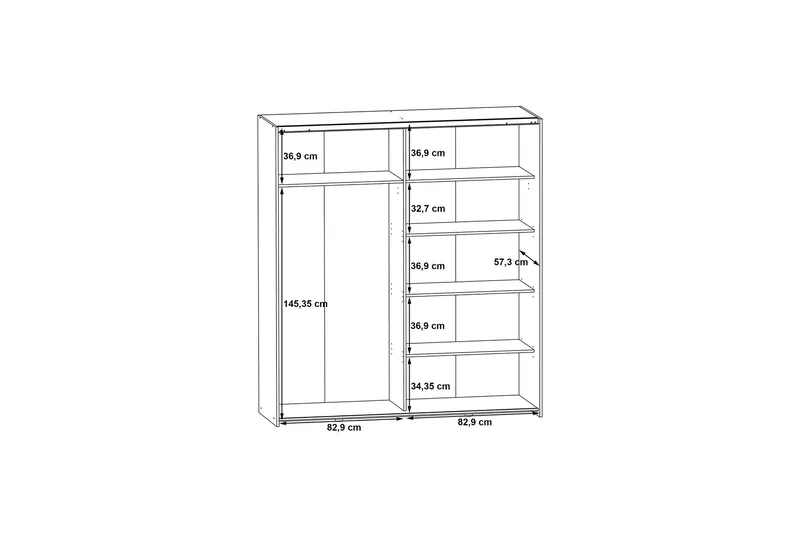 Edessa Garderob 62x171 cm - Brun/Svart - Förvaring - Klädförvaring - Garderob & garderobssystem