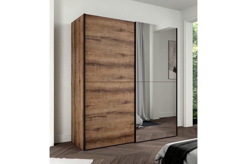 Edessa Garderob 62x171 cm - Brun/Svart - Förvaring - Klädförvaring - Garderob & garderobssystem