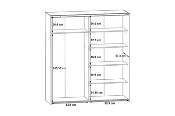 Edessa Garderob 62x171 cm - Grå - Förvaring - Klädförvaring - Garderob & garderobssystem