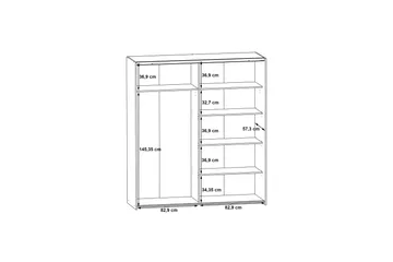 Edessa Garderob 62x171 cm - Mörkgrå - Förvaring - Klädförvaring - Garderob & garderobssystem
