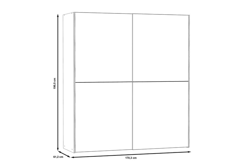 Edessa Garderob 62x171 cm - Vit - Förvaring - Klädförvaring - Garderob & garderobssystem
