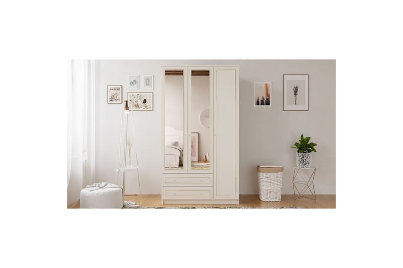 Edrinor Garderobsskåp 105x180 cm - Matt Vit - Förvaring - Klädförvaring - Garderob & garderobssystem - Klädskåp & fristående garderob