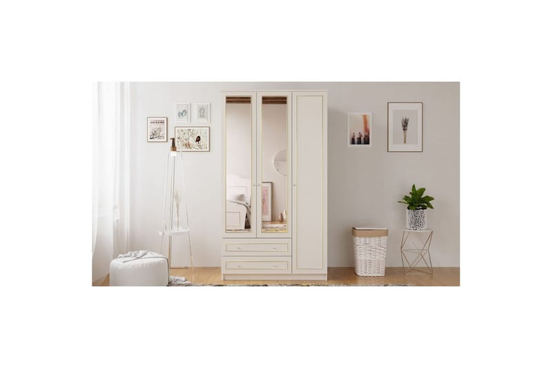 Edrinor Garderobsskåp 105x210 cm - Matt Vit - Förvaring - Klädförvaring - Garderob & garderobssystem - Klädskåp & fristående garderob