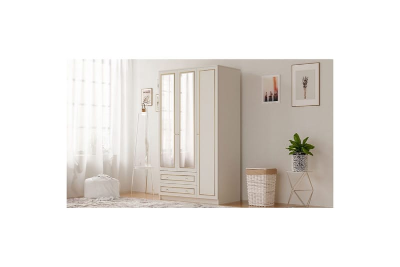 Edrinor Garderobsskåp 105x210 cm - Matt Vit - Förvaring - Klädförvaring - Garderob & garderobssystem - Klädskåp & fristående garderob