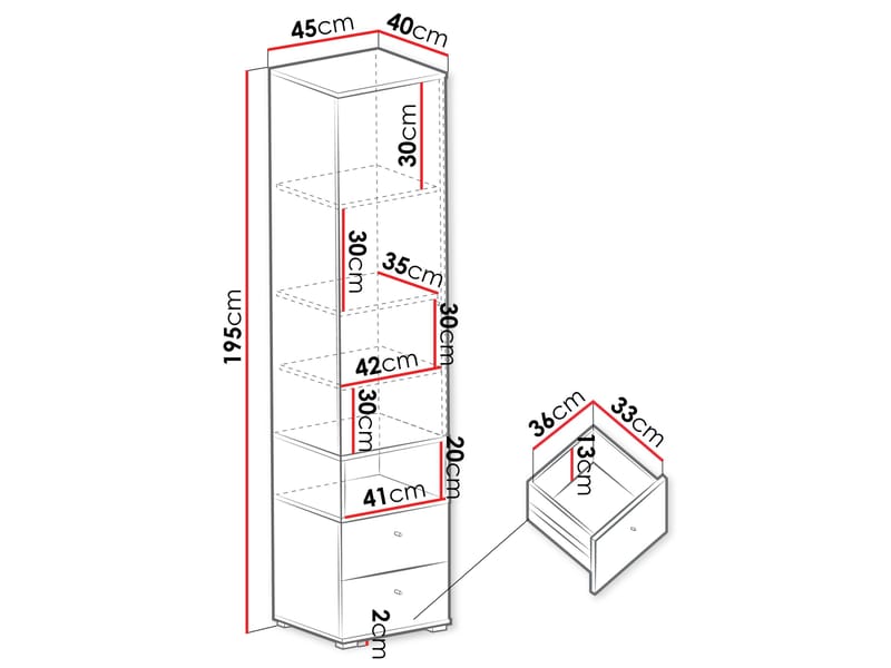 Edson Garderob 45 cm - Förvaring - Klädförvaring - Garderob & garderobssystem