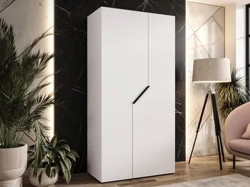 Eikra Garderob 100 cm - Vit, svart - Förvaring - Klädförvaring - Garderob & garderobssystem