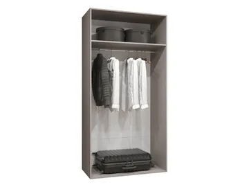 Eikra Garderob med spegel 100 cm - Cashmere med guldaccent/svarta detaljer/spegeldörr - Förvaring - Klädförvaring - Garderob & garderobssystem