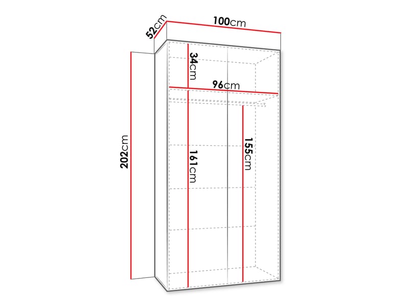 Eikra Garderob med spegel 100 cm - cashmere - Förvaring - Klädförvaring - Garderob & garderobssystem