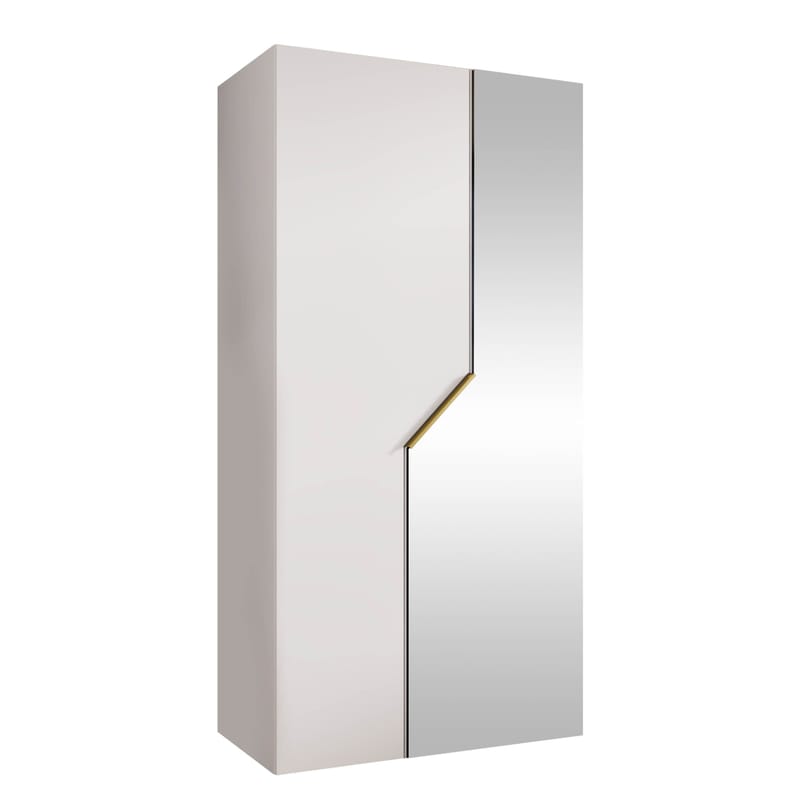 Eikra Garderob med spegel 100 cm - Guld, vit - Förvaring - Klädförvaring - Garderob & garderobssystem
