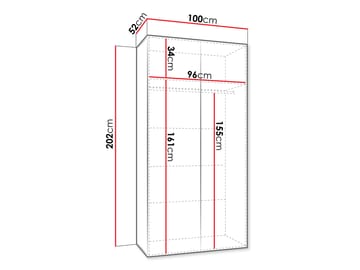 Eikra Garderob med spegel 100 cm - guld/svart - Förvaring - Klädförvaring - Garderob & garderobssystem