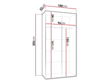 Eikra Garderob med spegel 100 cm - Guld/svart - Förvaring - Klädförvaring - Garderob & garderobssystem