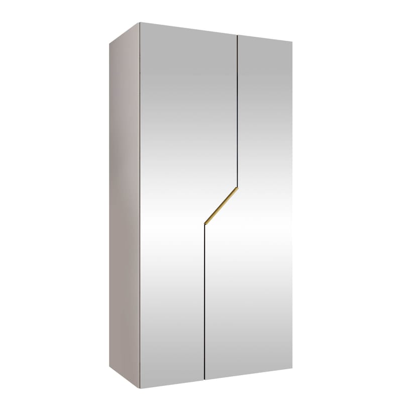 Eikra Garderob med spegel 100 cm - Vit / guld / spegel - Förvaring - Klädförvaring - Garderob & garderobssystem