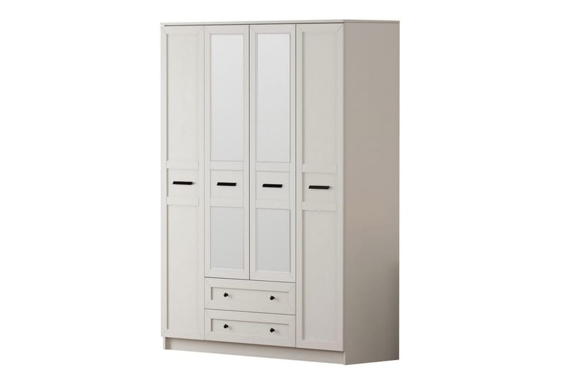 Elaro Garderobsskåp 140x184 cm - Matt Vit - Förvaring - Klädförvaring - Garderob & garderobssystem - Klädskåp & fristående garderob