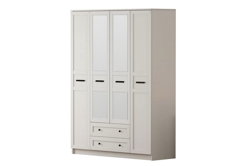 Elaro Garderobsskåp 140x184 cm, Matt Vit