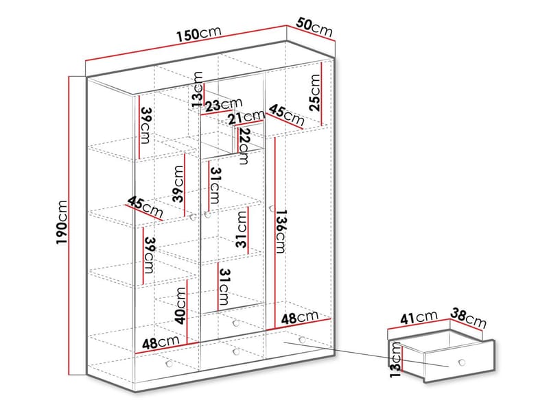 Elvaren Garderob 150 cm - Förvaring - Klädförvaring - Garderob & garderobssystem