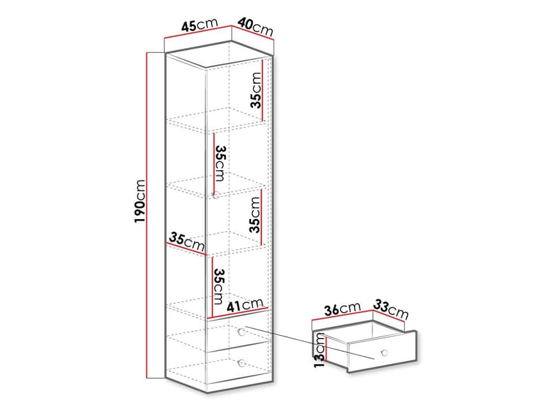Elvaren Garderob 45 cm - Förvaring - Klädförvaring - Garderob & garderobssystem