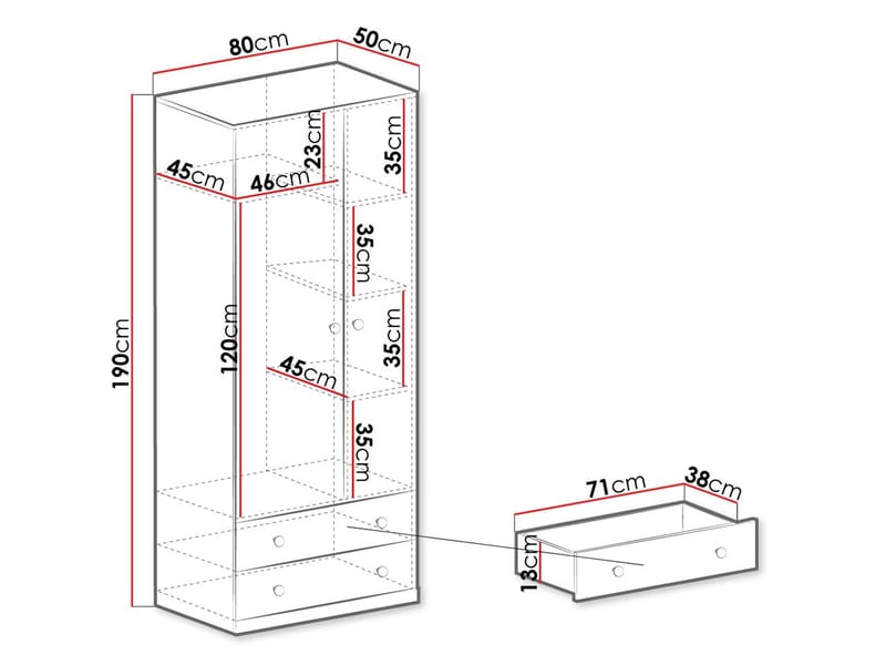 Elvaren Garderob 80 cm - Förvaring - Klädförvaring - Garderob & garderobssystem
