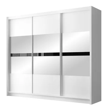 Elvin Garderob med spegel 250x215 cm - vit - Förvaring - Klädförvaring - Garderob & garderobssystem - Klädskåp & fristående garderob