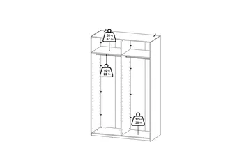 Elvos Garderob 139x220 cm - Vit - Förvaring - Klädförvaring - Garderob & garderobssystem