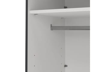 Elvos Garderob med Spegel 139x220 cm - Svart - Förvaring - Klädförvaring - Garderob & garderobssystem