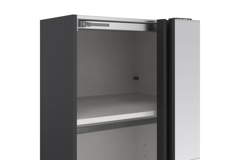 Elvos Garderob med Spegel 139x220 cm - Svart - Förvaring - Klädförvaring - Garderob & garderobssystem