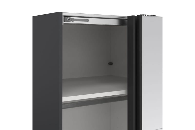 Elvos Garderob med Spegel 139x220 cm - Svart - Förvaring - Klädförvaring - Garderob & garderobssystem