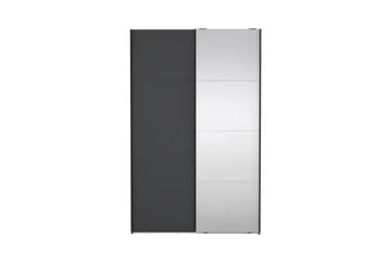 Elvos Garderob med Spegel 139x220 cm - Svart - Förvaring - Klädförvaring - Garderob & garderobssystem