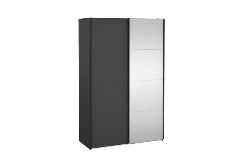 Elvos Garderob med Spegel 139x220 cm - Svart - Förvaring - Klädförvaring - Garderob & garderobssystem