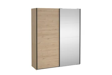 Elvos Garderob med Spegel 179x220 cm - Natur - Förvaring - Klädförvaring - Garderob & garderobssystem
