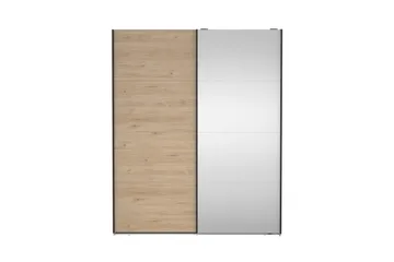 Elvos Garderob med Spegel 179x220 cm - Natur - Förvaring - Klädförvaring - Garderob & garderobssystem