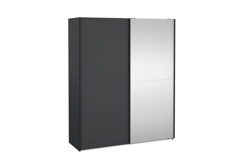 Elvos Garderob med Spegel 179x220 cm - Svart - Förvaring - Klädförvaring - Garderob & garderobssystem