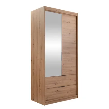Elvyn Garderob med Spegel 103x213 cm - Brun - Förvaring - Klädförvaring - Garderob & garderobssystem