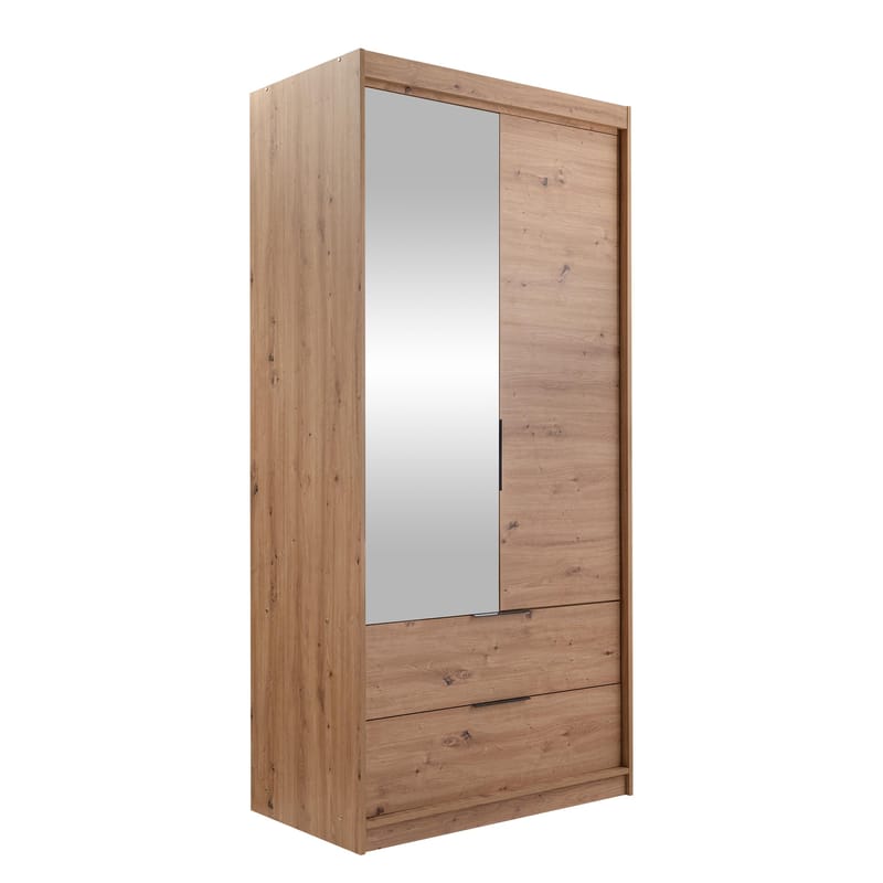 Elvyn Garderob med Spegel 103x213 cm, Brun