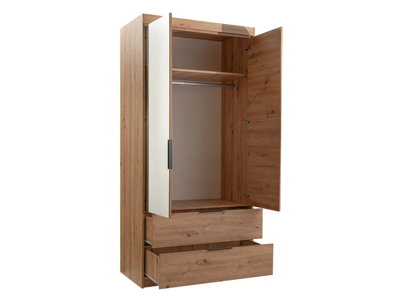 Elvyn Garderob med Spegel 103x213 cm - Brun - Förvaring - Klädförvaring - Garderob & garderobssystem