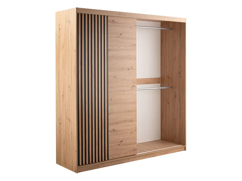 Elvyn Garderob med Spegel 203x213 cm - Brun - Förvaring - Klädförvaring - Garderob & garderobssystem