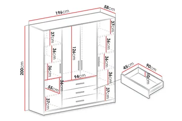 Escaldes Garderob 196 cm - Grön - Förvaring - Klädförvaring - Garderob & garderobssystem