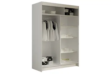 Estella Garderob 120 cm Skjutdörrar Böjd Spegel - Ek/Spegel - Förvaring - Klädförvaring - Garderob & garderobssystem