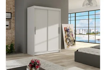 Estella Garderob 120 cm Skjutdörrar - Vit - Förvaring - Klädförvaring - Garderob & garderobssystem