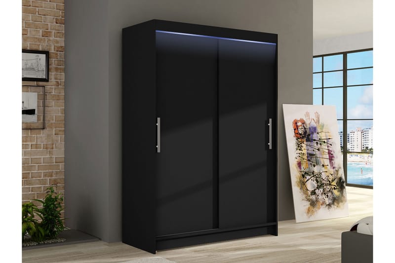Estella Garderob 120x200 cm - Svart - Förvaring - Klädf�örvaring - Garderob & garderobssystem