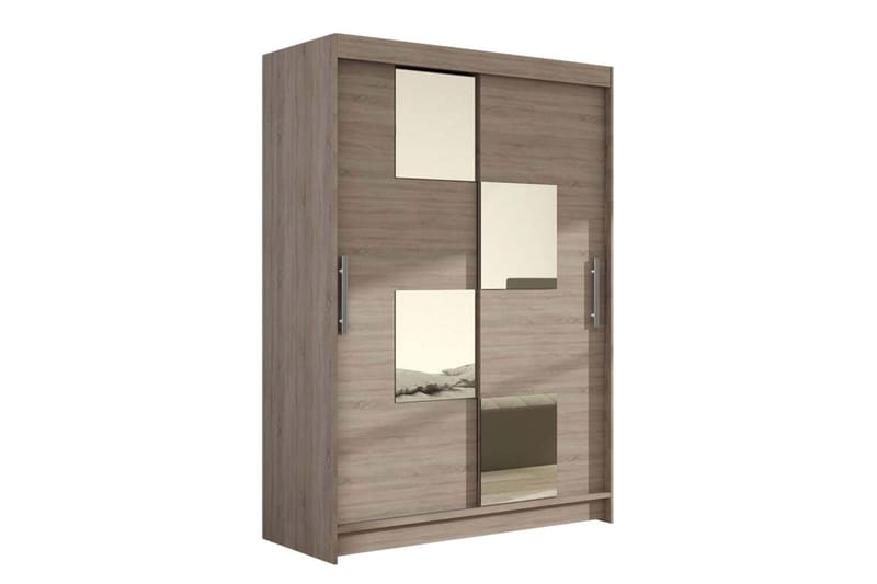 Estella Garderob Skjutdörrar Fyrkantig Spegel - Ljus Ek - Förvaring - Klädförvaring - Garderob & garderobssystem