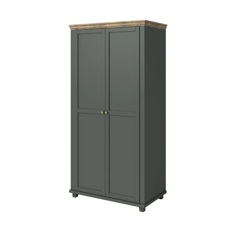 Evora Garderob 108 cm med 2 Dörrar i Målat Trä, Grön