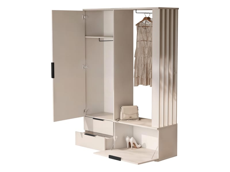 Faro Hallmöbel 140 cm - beige - Möbler - Hallmöbler - Möbelset för hall & entre