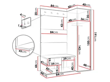 Farosa Hallmöbelset 124x191 cm - Valnöt + Manila 09 - Förvaring - Klädförvaring - Garderob & garderobssystem - Klädskåp & fristående garderob